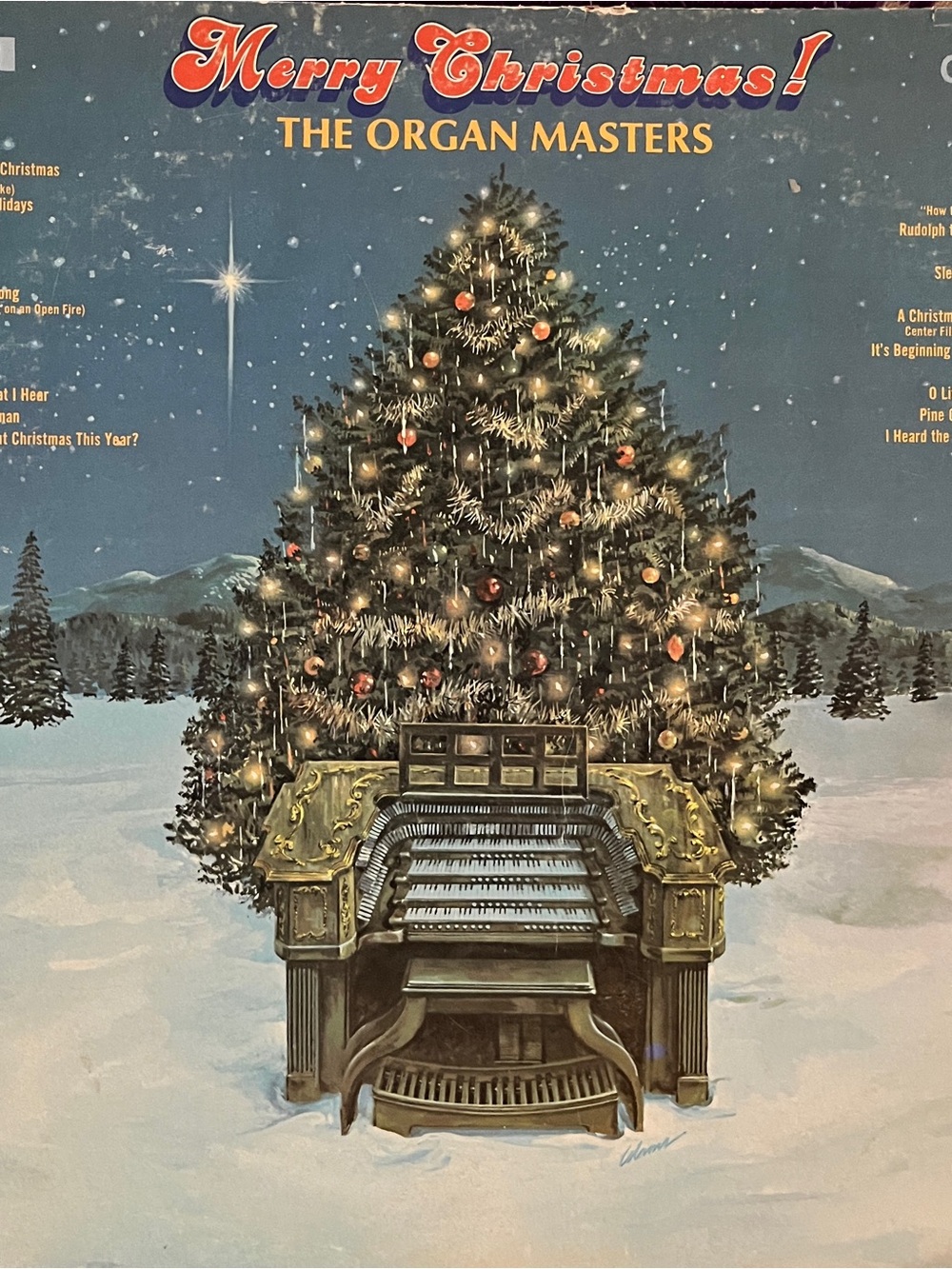VINTAGE THE ORGAN MASTERS “MERRY CHRISTMAS !” VINYL RECORD ALBUM